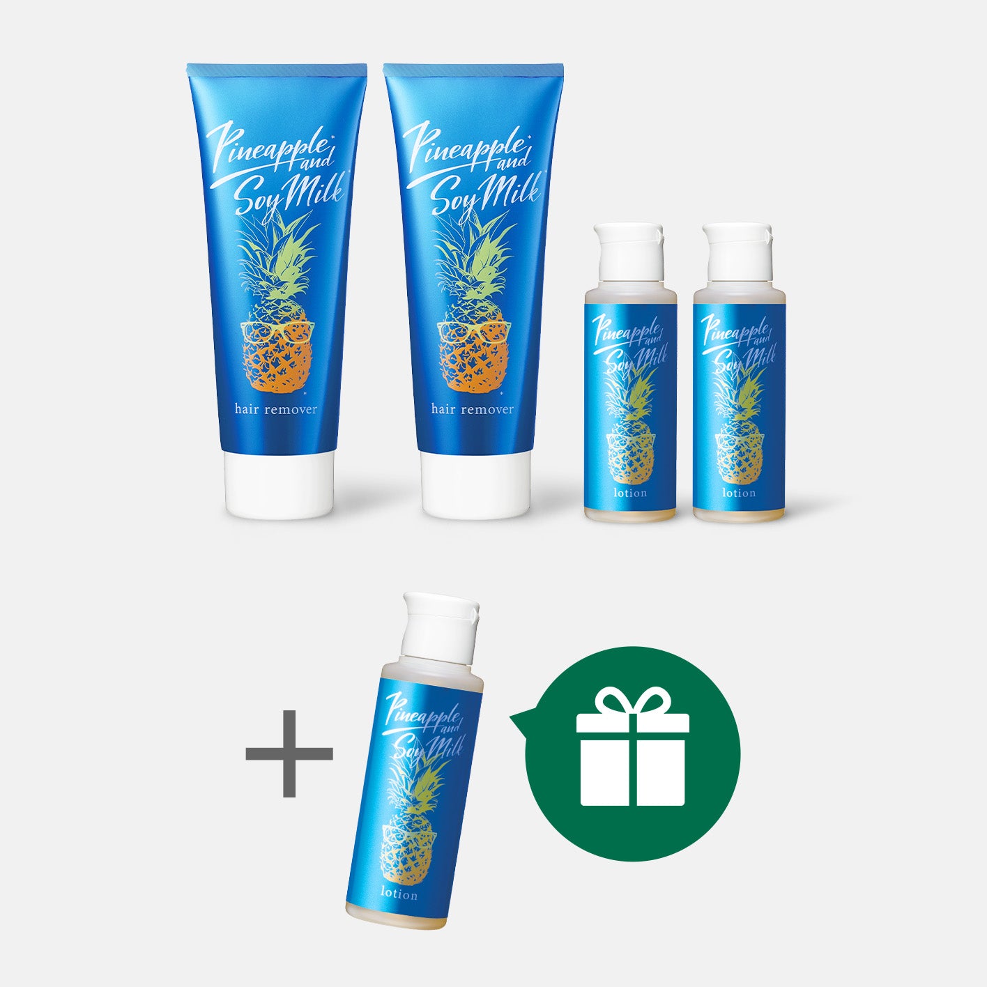 Combo Pack Hair Removal Cream for Men 230g ×2、 Hair Inhibitor Lotion for Men 100mL×2+1