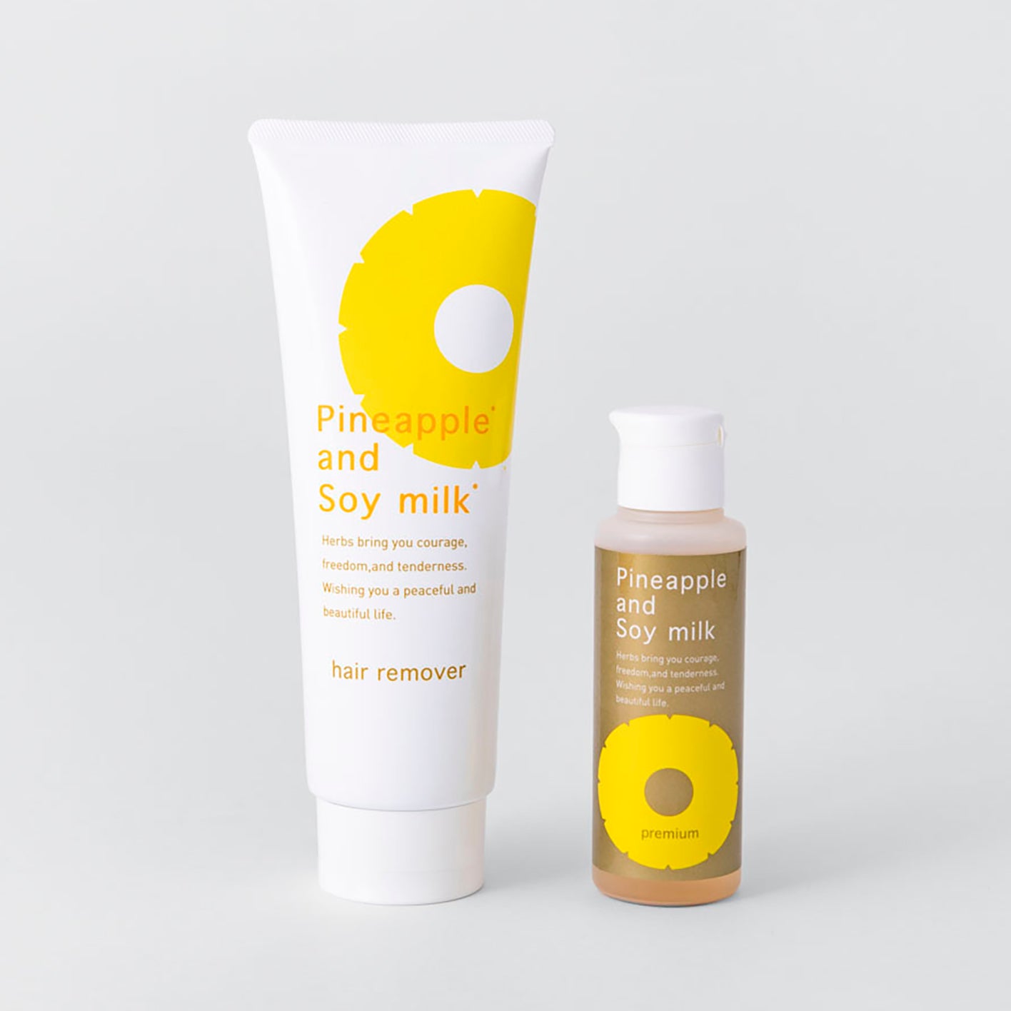 Pineapple and Soy Milk Hair Removal Cream and Pineapple and Soy Milk Hair Inhibitor Lotion Premium Set(For Sensitive Skin, Kid-Friendly)