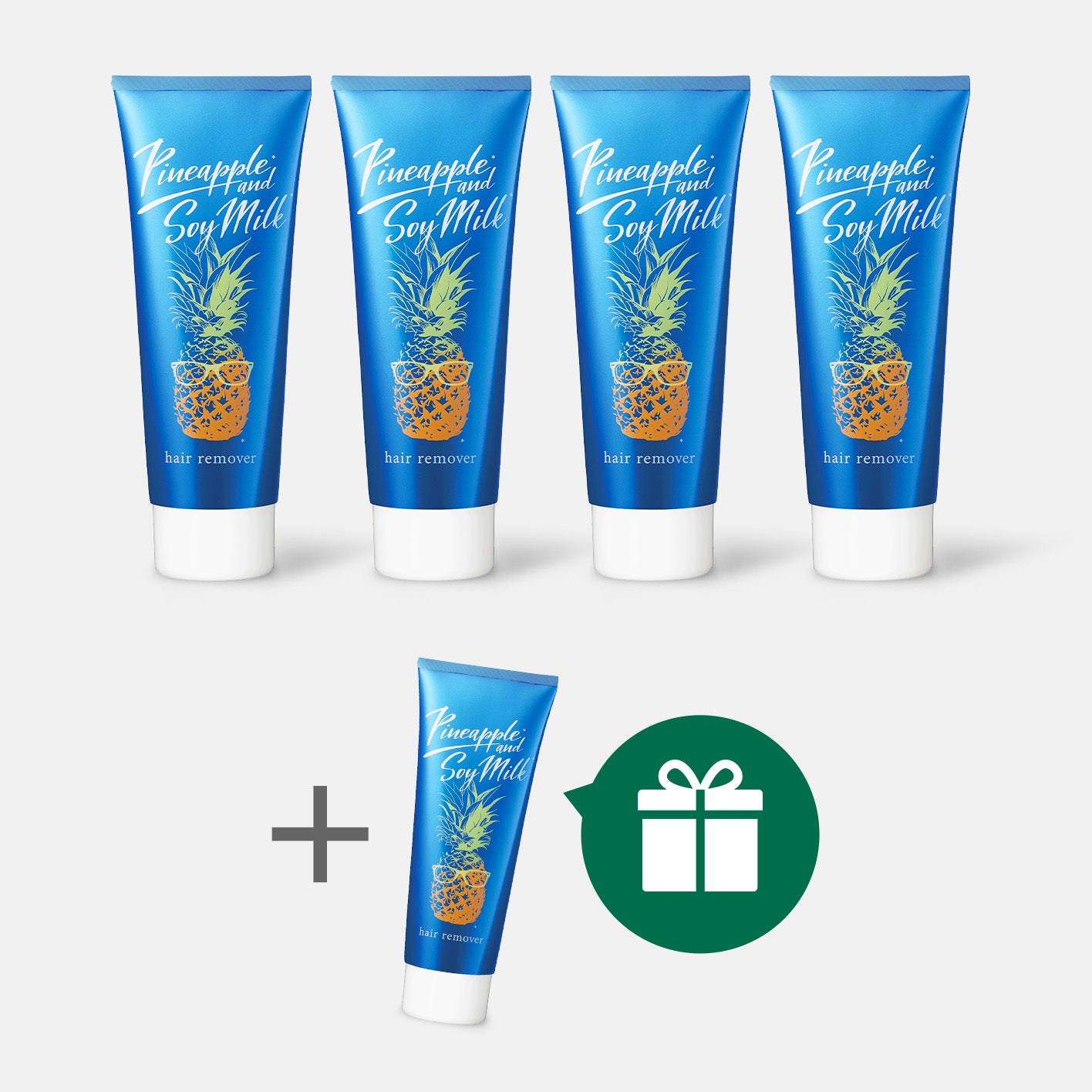 Value Pack Pineapple and Soy Milk Hair Removal Cream for Men 230g ×4+1