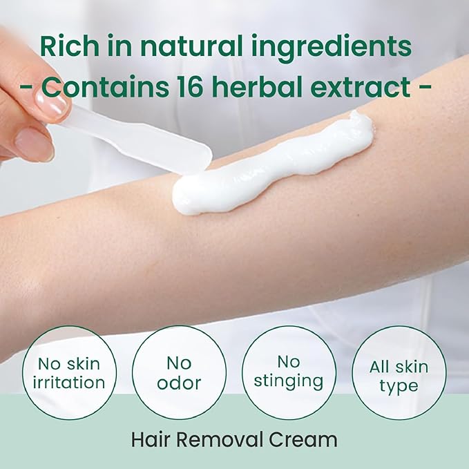 Coffret Premium Crème Dépilatoire et Lotion Inhibitrice de Pilosité à l'Ananas et au Lait de Soja (Pour Peaux Sensibles, Convient aux Enfants)