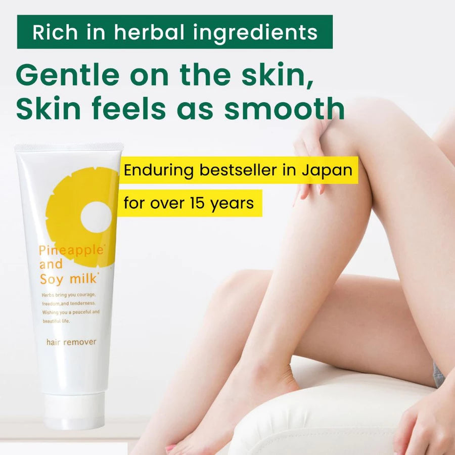 Pineapple and Soy Milk Hair Removal Cream 2pcs.(For Sensitive Skin, Kid-Friendly)