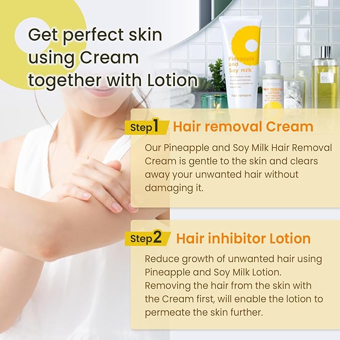 Pineapple and Soy Milk Hair Removal Cream 230g and Pineapple and Soy M