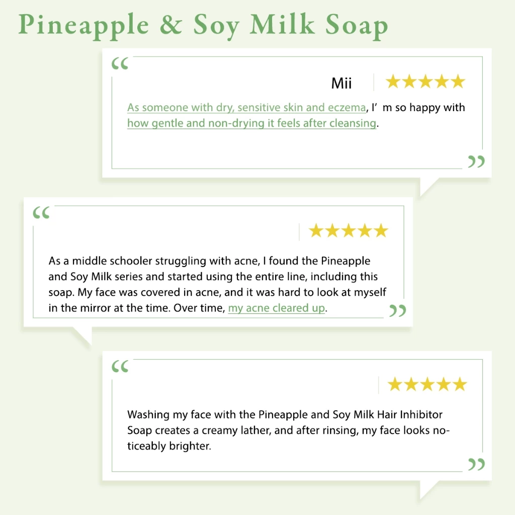 Pineapple and Soy Milk Soap 90g (For Face and Body) (Pore Care)